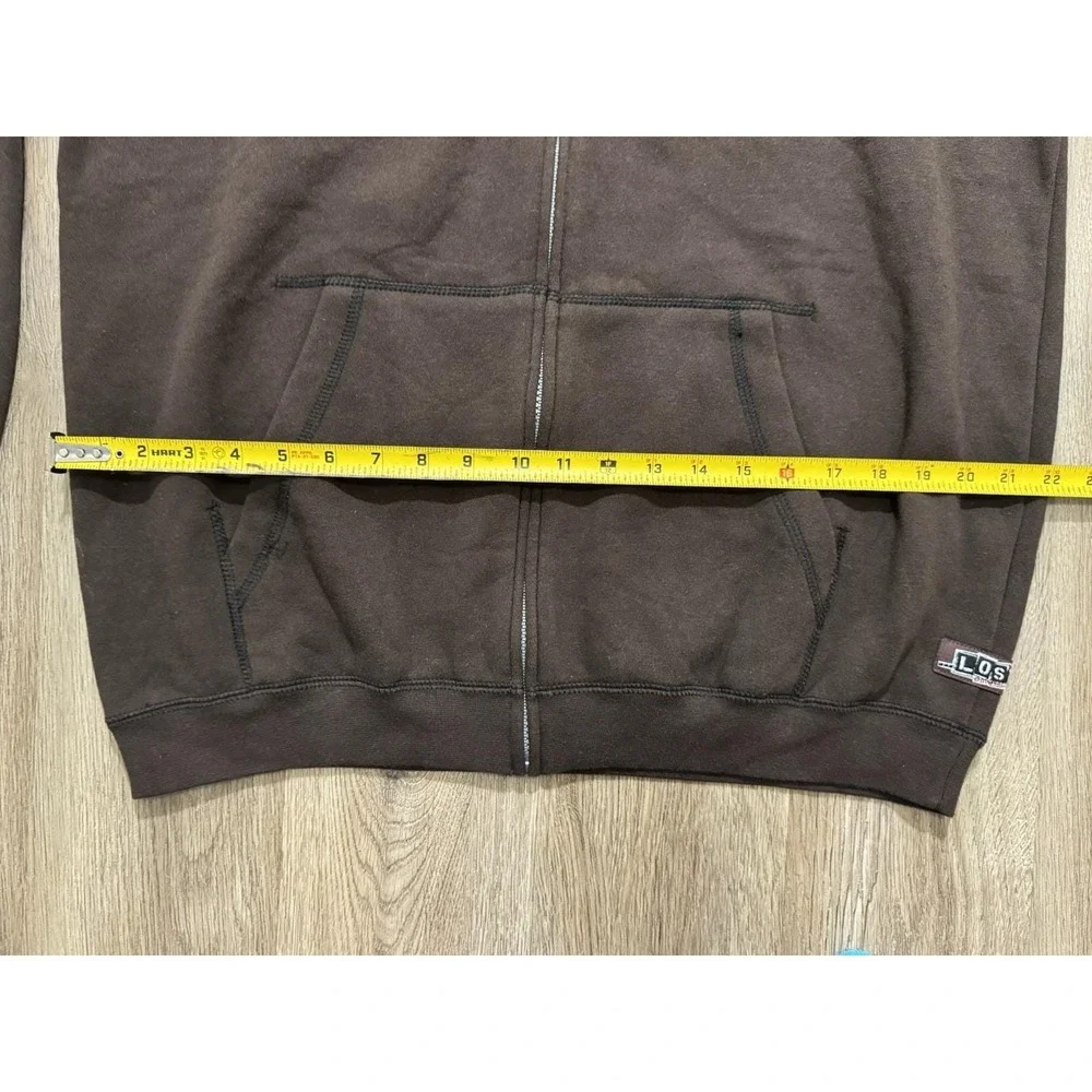 Y2K Lost Enterprises Surfboard Brown Zip Up Hoodie Size M - Picture 3 of 13